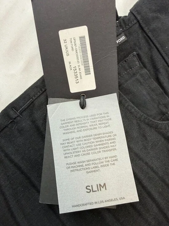 NWT Tom Ford Black Stretch Denim Slim Size 32 $820 - Picture 12 of 16